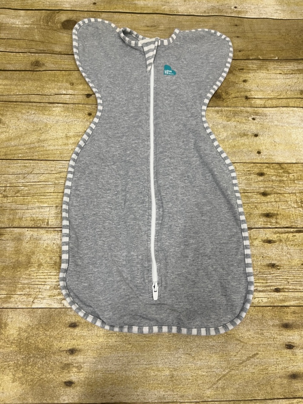 Love to Dream Grey Stripe Trim Swaddle Sleepsack Size Newborn